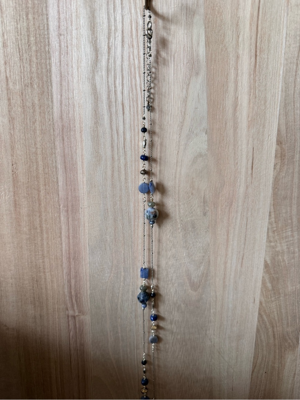 J. Jill Silver Chain Necklace with Blue Beads